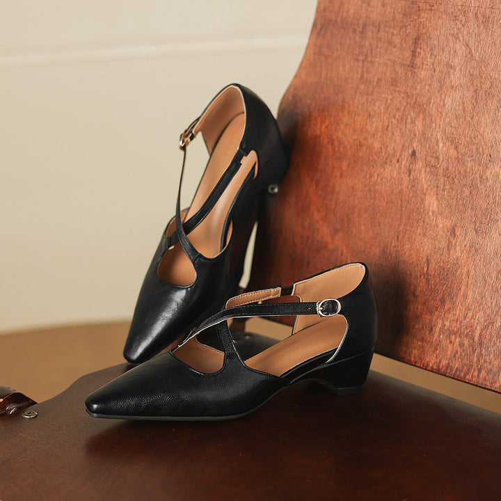 Quela Genuine Leather D'Orsay Heels