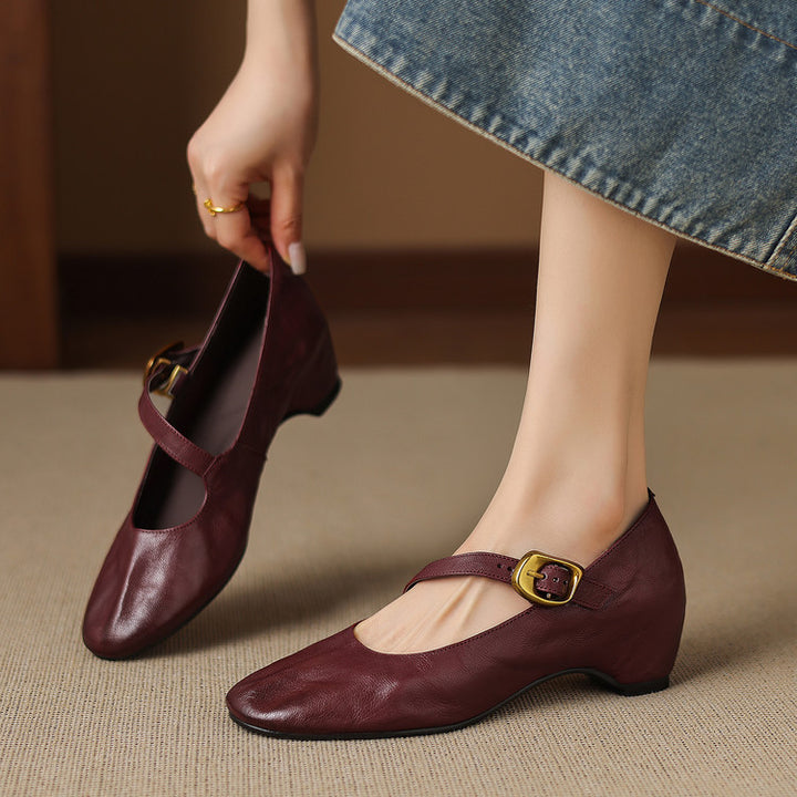 Quira Genuine Leather Mary Jane Flats