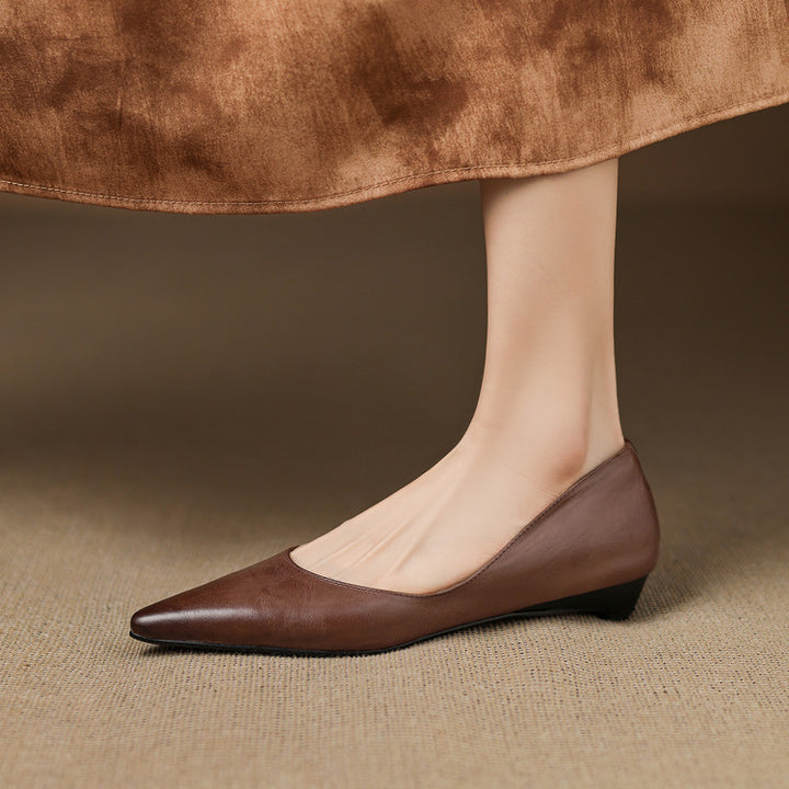 Erla Genuine Leather Pointed Toe Flats