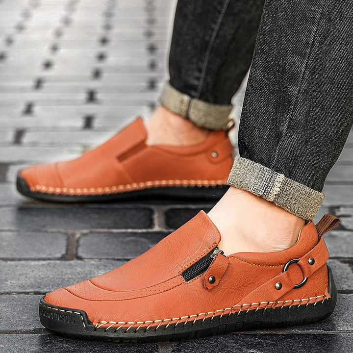 Amar Textured Leather Loafers