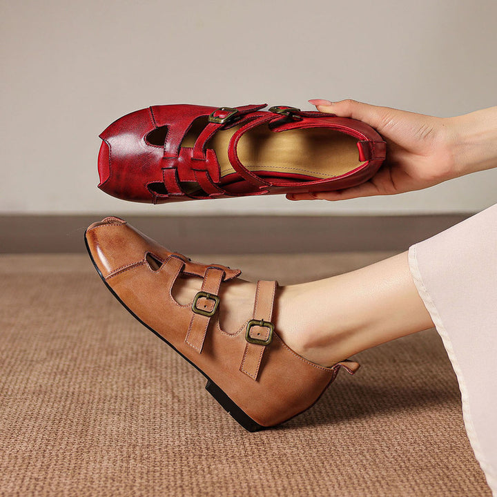 Auzi Genuine Leather Strappy Sandals