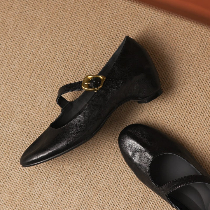 Quira Genuine Leather Mary Jane Flats