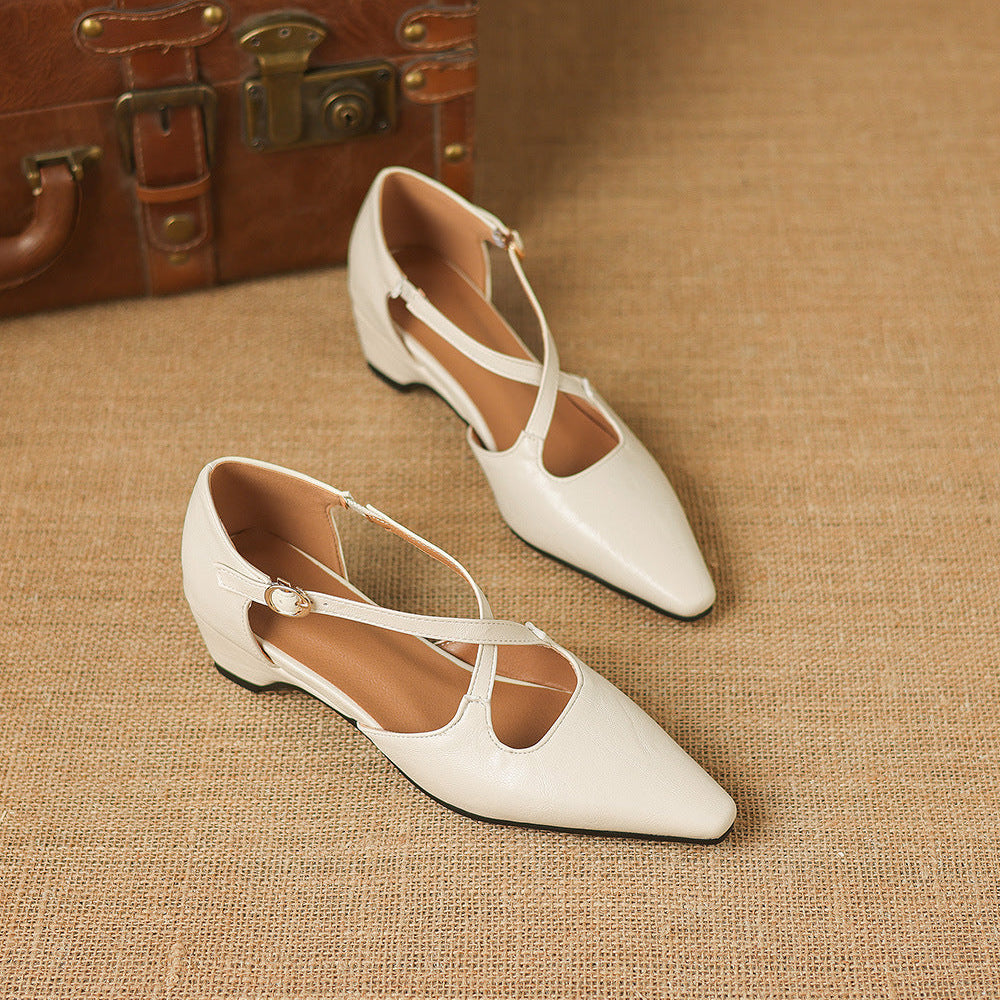 Quela Genuine Leather D'Orsay Heels