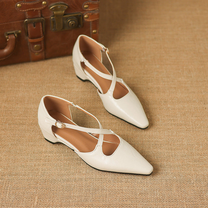 Quela Genuine Leather D'Orsay Heels