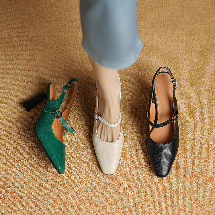 Ezzy Genuine Leather Heels