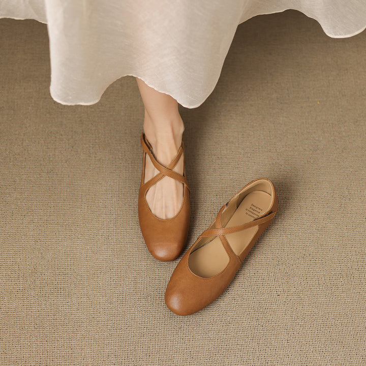 Zeor Genuine Leather Flats