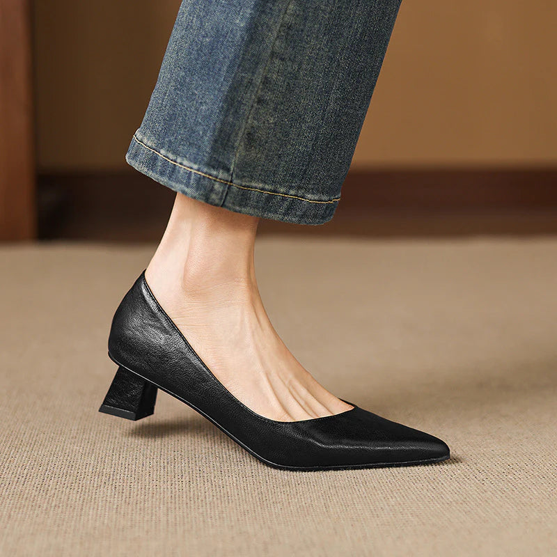 Aelya Genuine Leather Heels