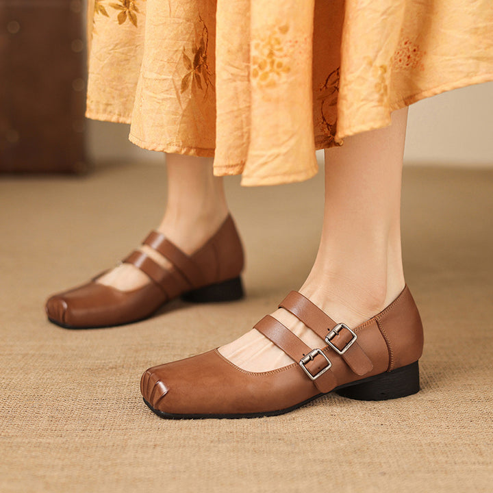 Paxie Genuine Leather Heels