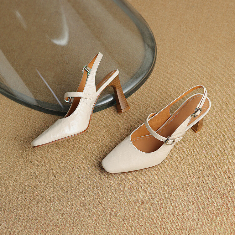 Ezzy Genuine Leather Heels