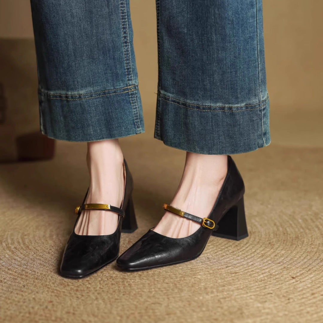 Maela Genuine Leather Heels