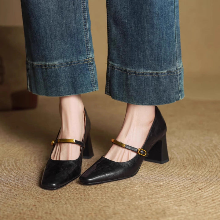 Maela Genuine Leather Heels