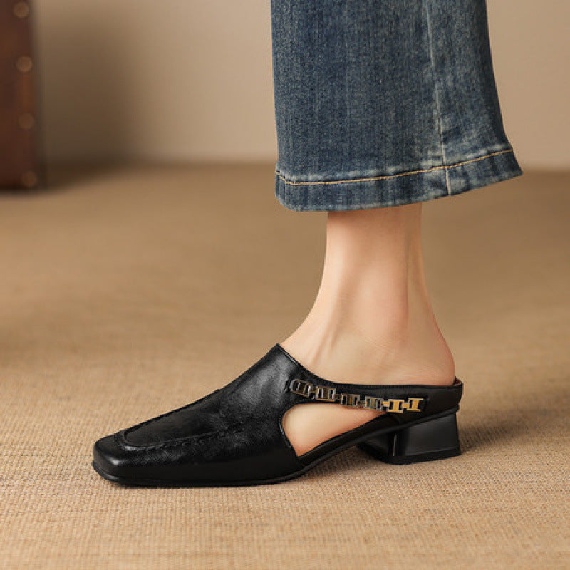 Vyla Genuine Leather Mules