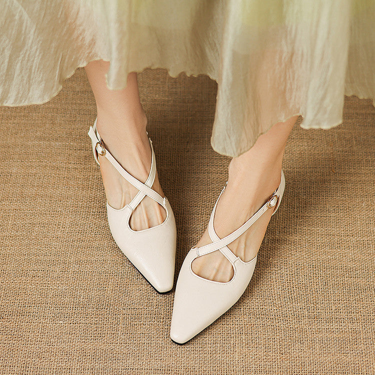 Quela Genuine Leather D'Orsay Heels