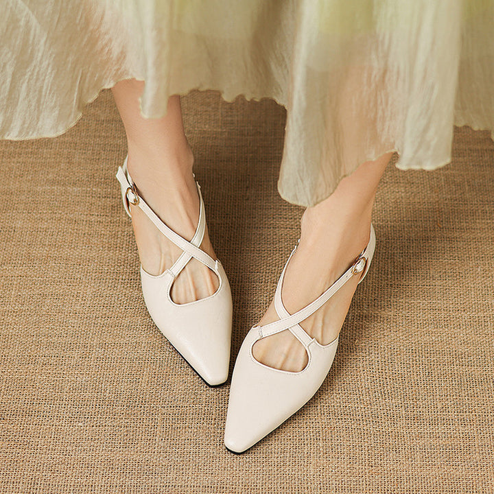 Quela Genuine Leather D'Orsay Heels
