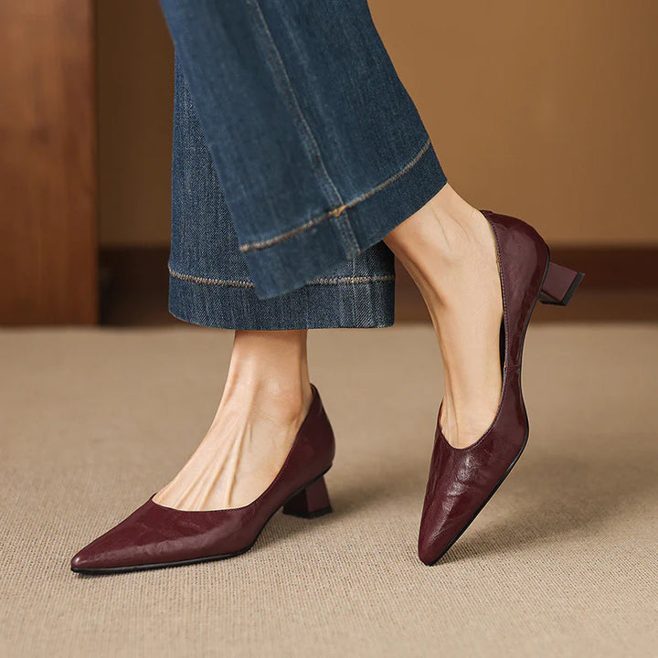 Aelya Genuine Leather Heels