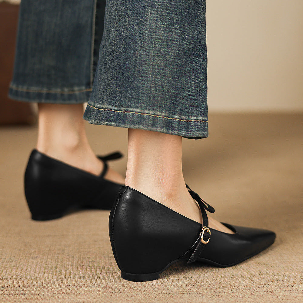 Dalia Genuine Leather Mary Jane Heels