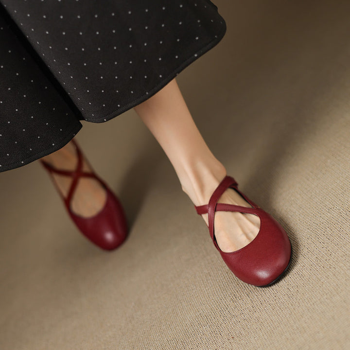 Zeor Genuine Leather Flats
