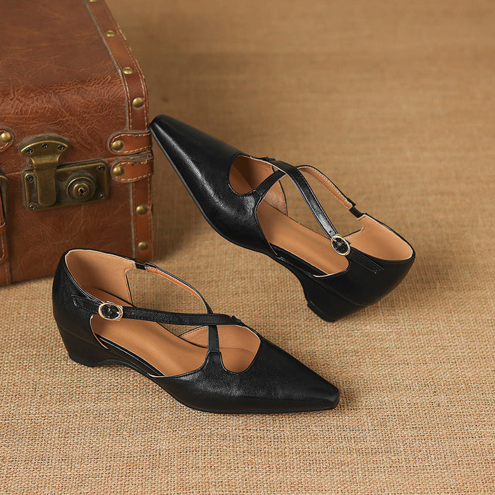 Quela Genuine Leather D'Orsay Heels