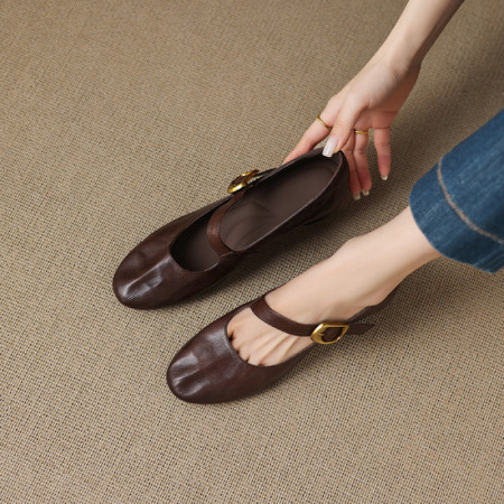 Quira Genuine Leather Mary Jane Flats