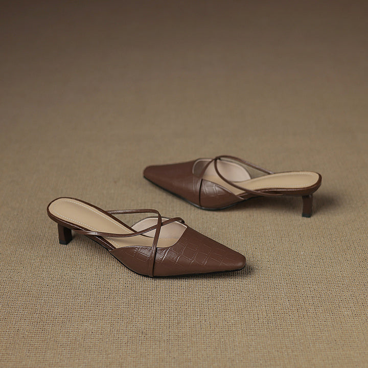 Gloria Genuine Leather Mules