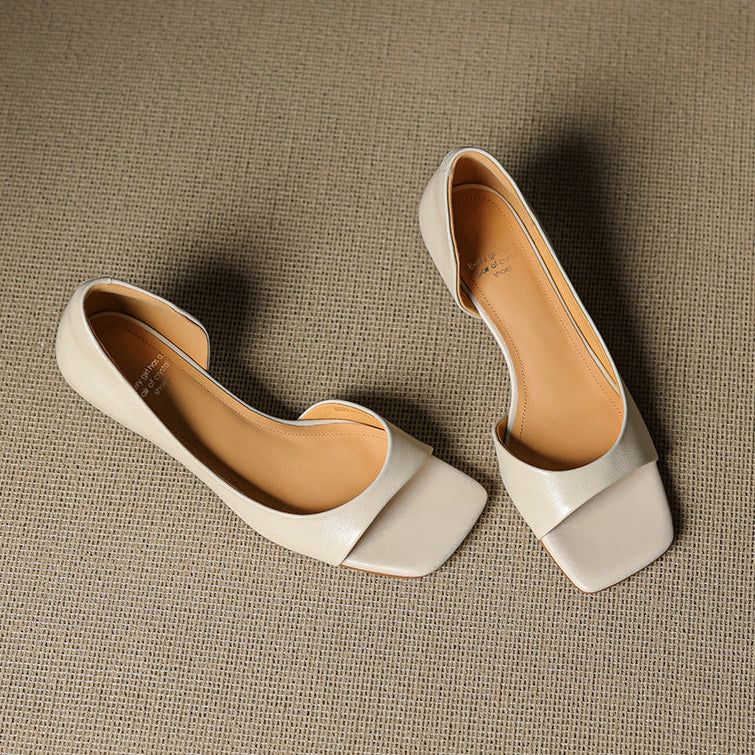 Celin Peep Toe Genuine Leather Heels