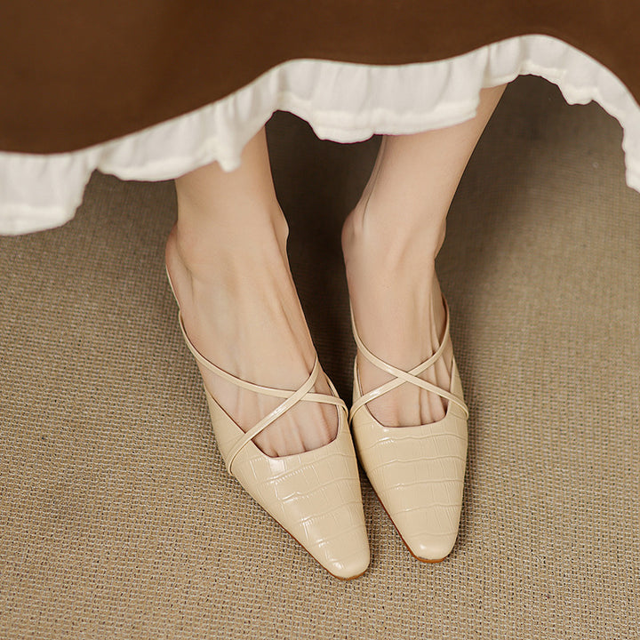 Gloria Genuine Leather Mules