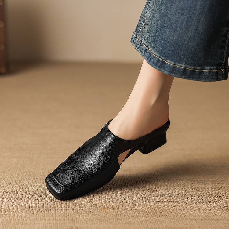 Vyla Genuine Leather Mules