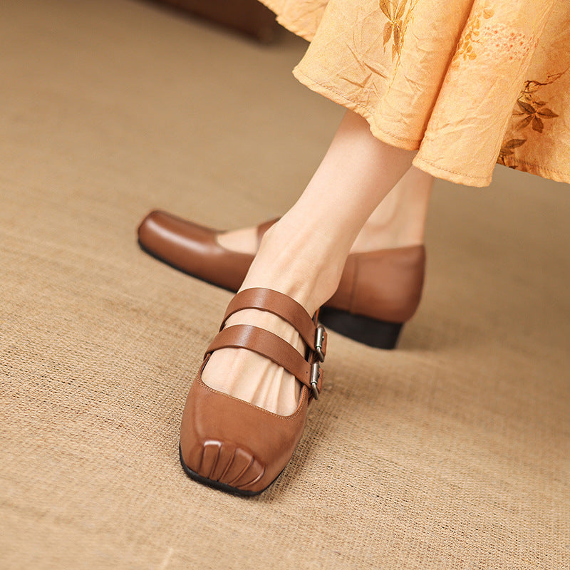 Paxie Genuine Leather Heels