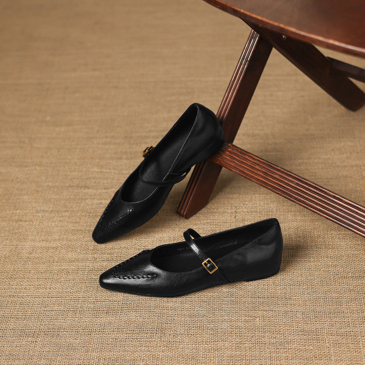 Syla Genuine Leather Flats