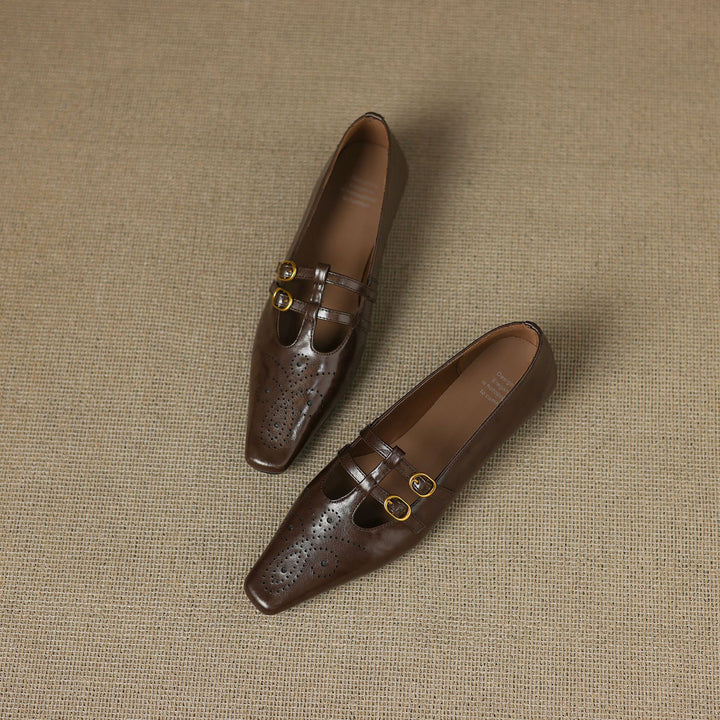 Ceyla Genuine Leather Mary Jane Flats