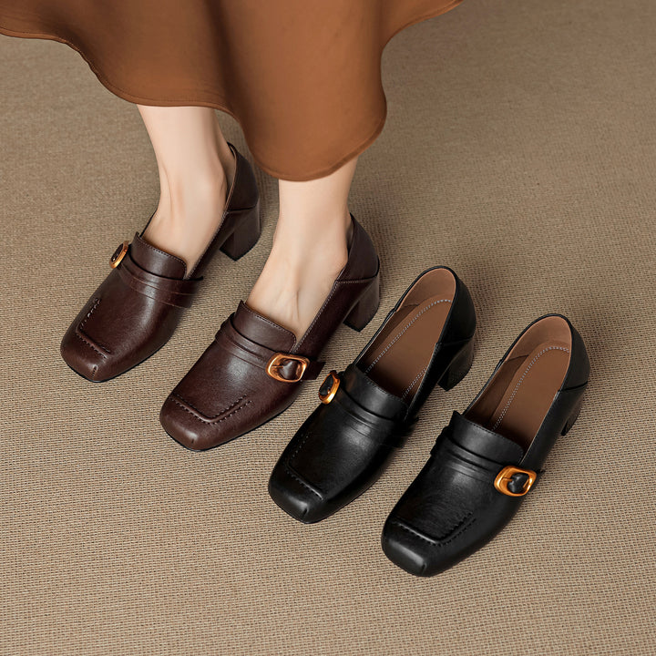 Sazia Genuine Leather Heels