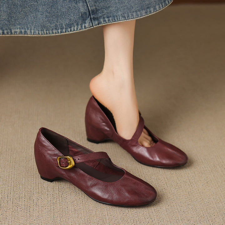 Quira Genuine Leather Mary Jane Flats