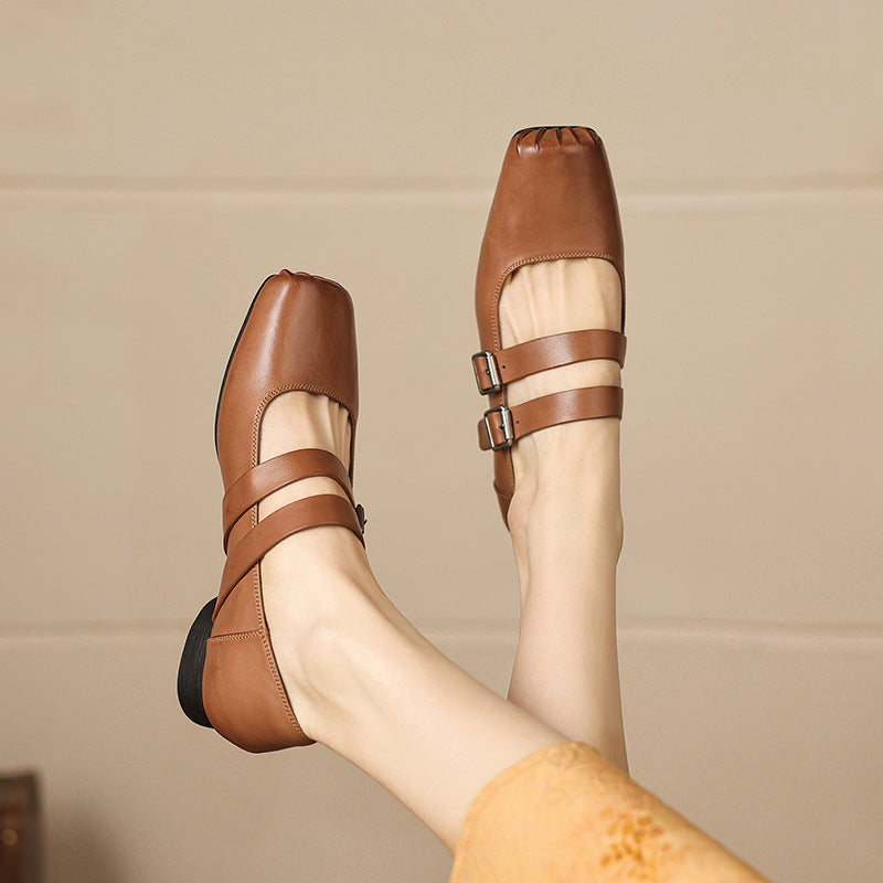 Paxie Genuine Leather Heels