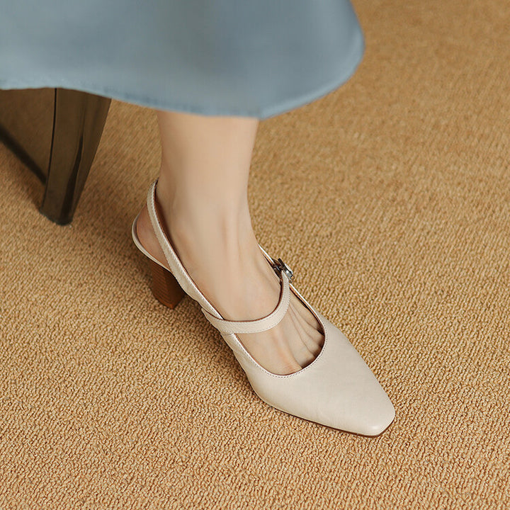 Ezzy Genuine Leather Heels