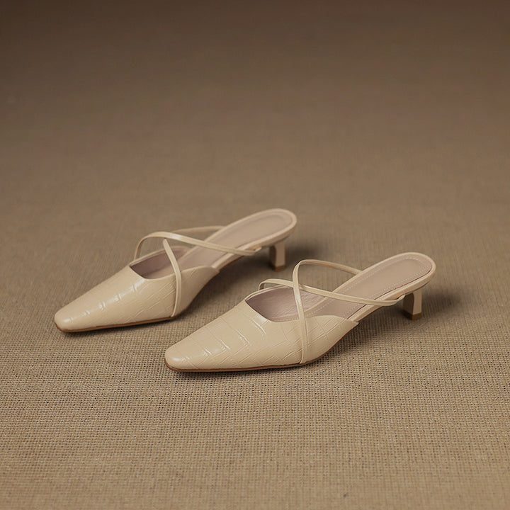 Gloria Genuine Leather Mules
