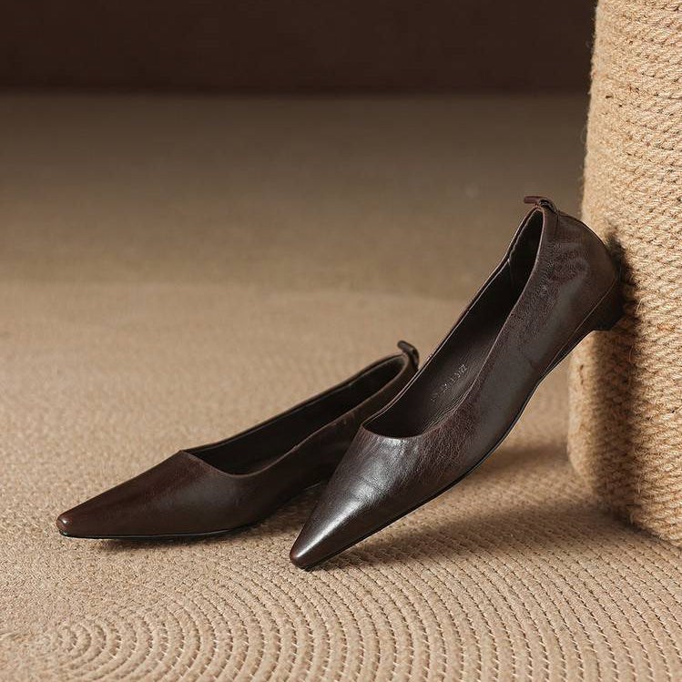 Belin Genuine Leather Pointed-Toe Pumps