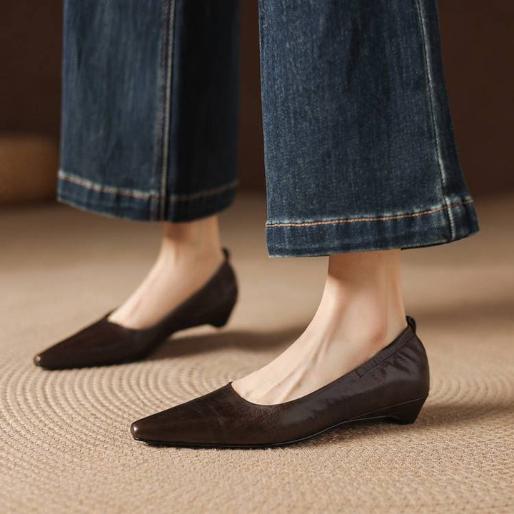 Belin Genuine Leather Pointed-Toe Pumps