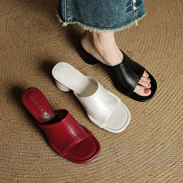 Amira Genuine Leather Mules