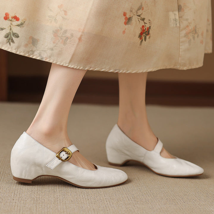 Quira Genuine Leather Mary Jane Flats