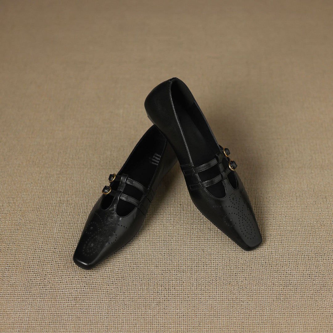 Ceyla Genuine Leather Mary Jane Flats