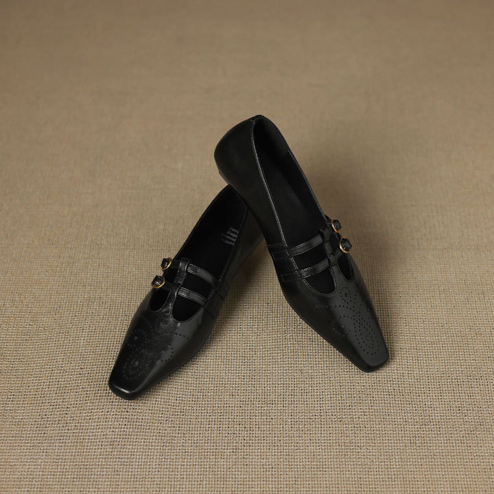Ceyla Genuine Leather Mary Jane Flats