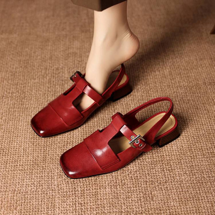 Vezia Genuine Leather Slingbacks