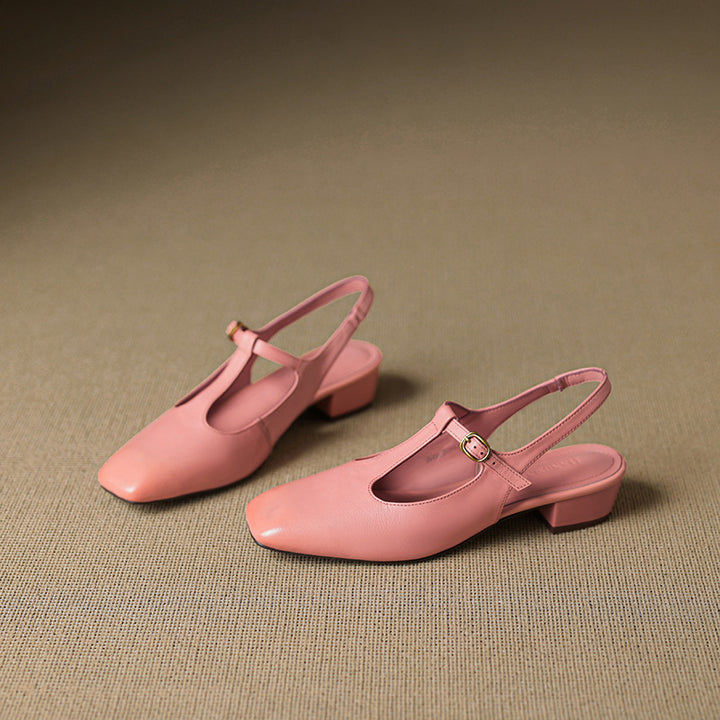Jessi T-Strap Genuine Leather Heels