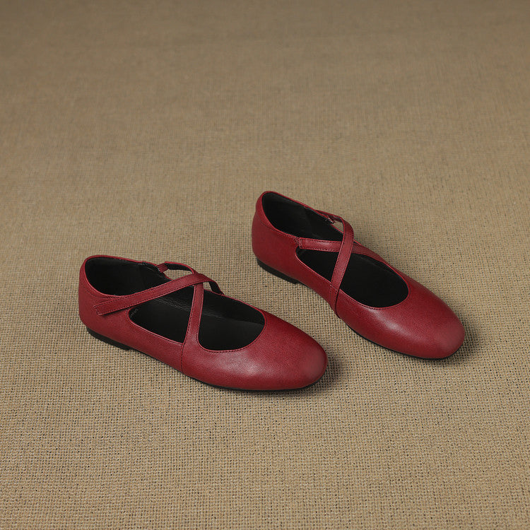 Zeor Genuine Leather Flats