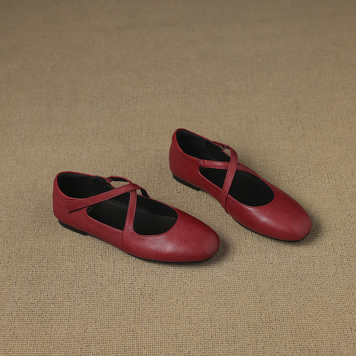 Zeor Genuine Leather Flats