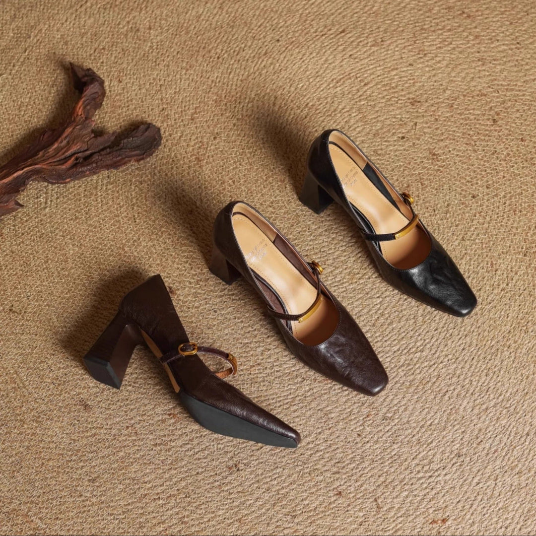 Maela Genuine Leather Heels