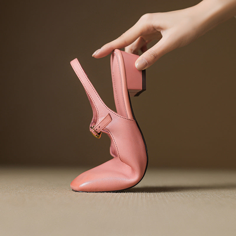 Jessi T-Strap Genuine Leather Heels