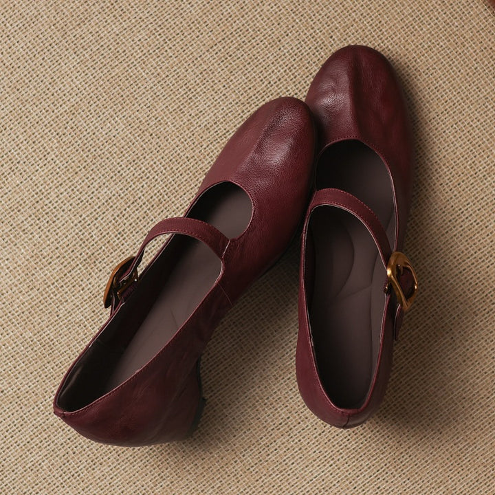 Quira Genuine Leather Mary Jane Flats