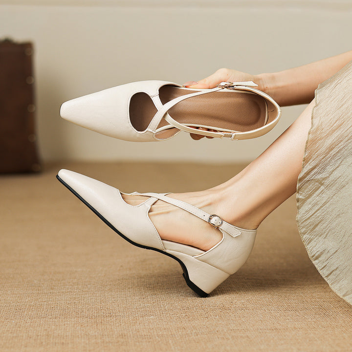 Quela Genuine Leather D'Orsay Heels