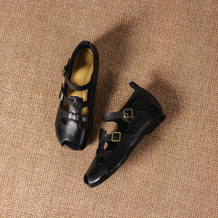 Auzi Genuine Leather Strappy Sandals